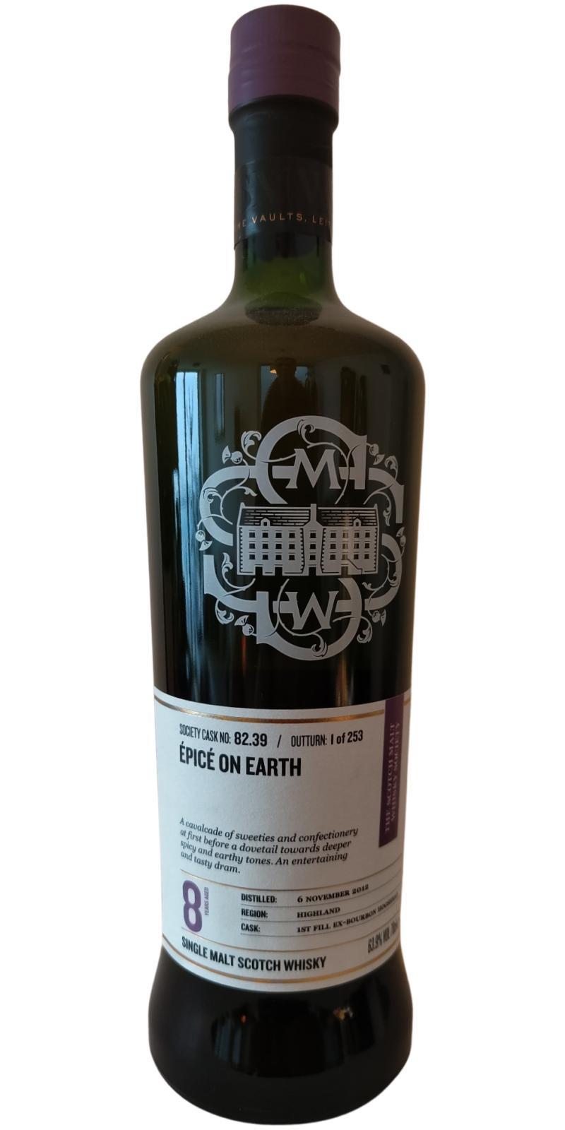 Glencadam 2012 SMWS 82.39  Épicé on earth