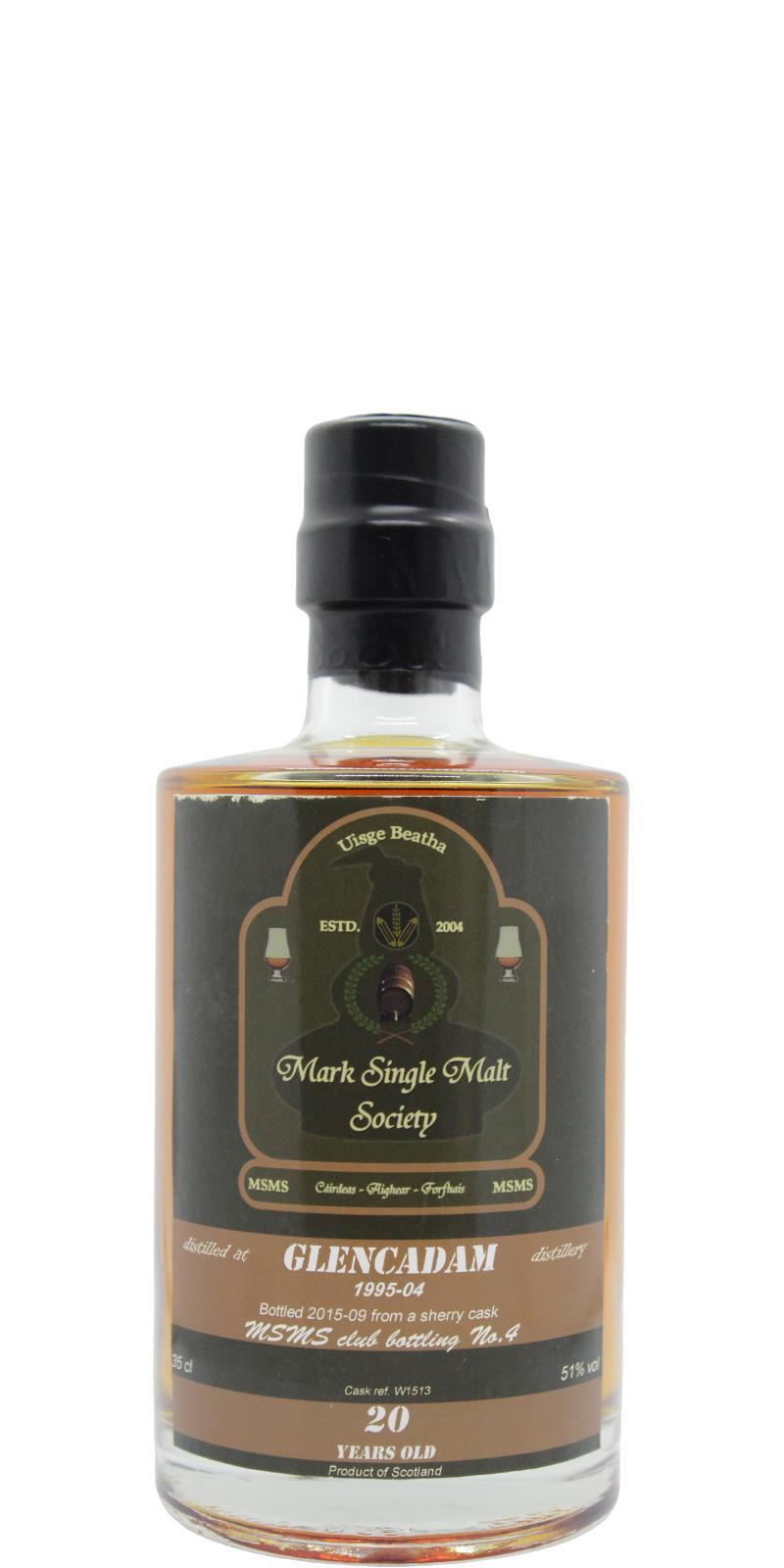 Glencadam 1995 UD  Club Bottling No. 4