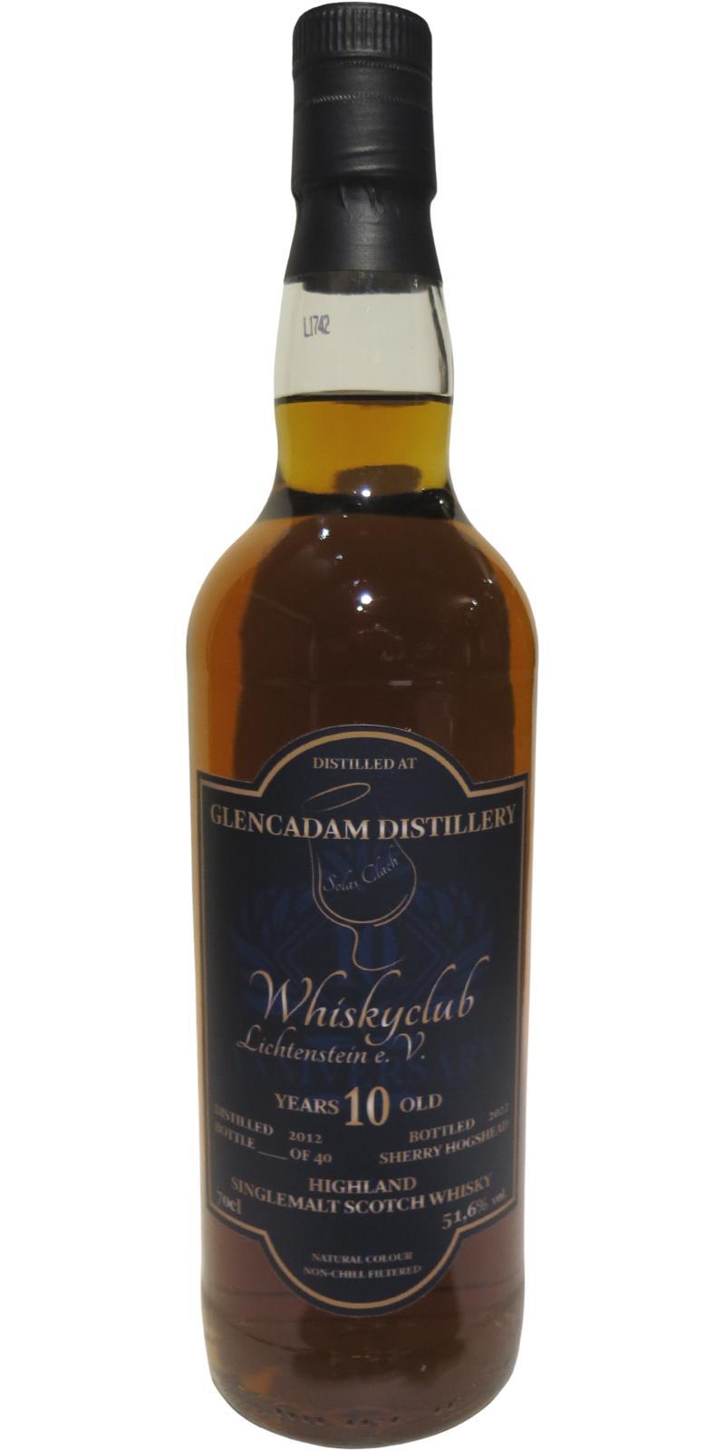 Glencadam 2012 WcL  10 Jahre Whiskyclub Lichtenstein