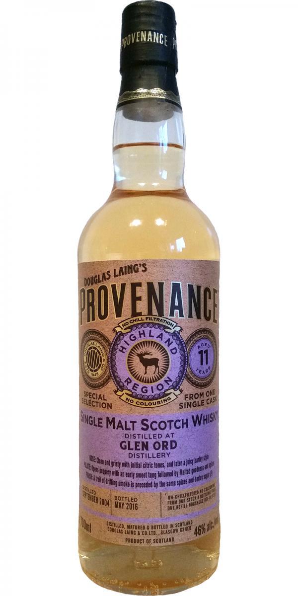 Glen Ord 2004 DL  Provenance