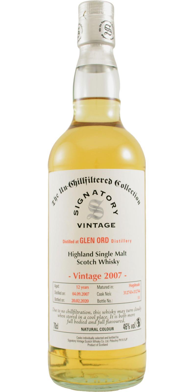 Glen Ord 2007 SV  The Un-Chillfiltered Collection