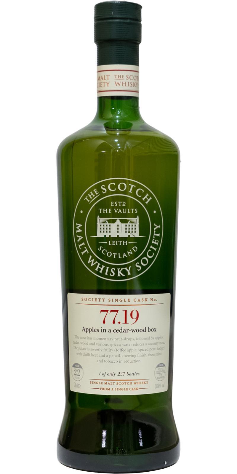 Glen Ord 1987 SMWS 77.19  Apples in a cedar-wood box