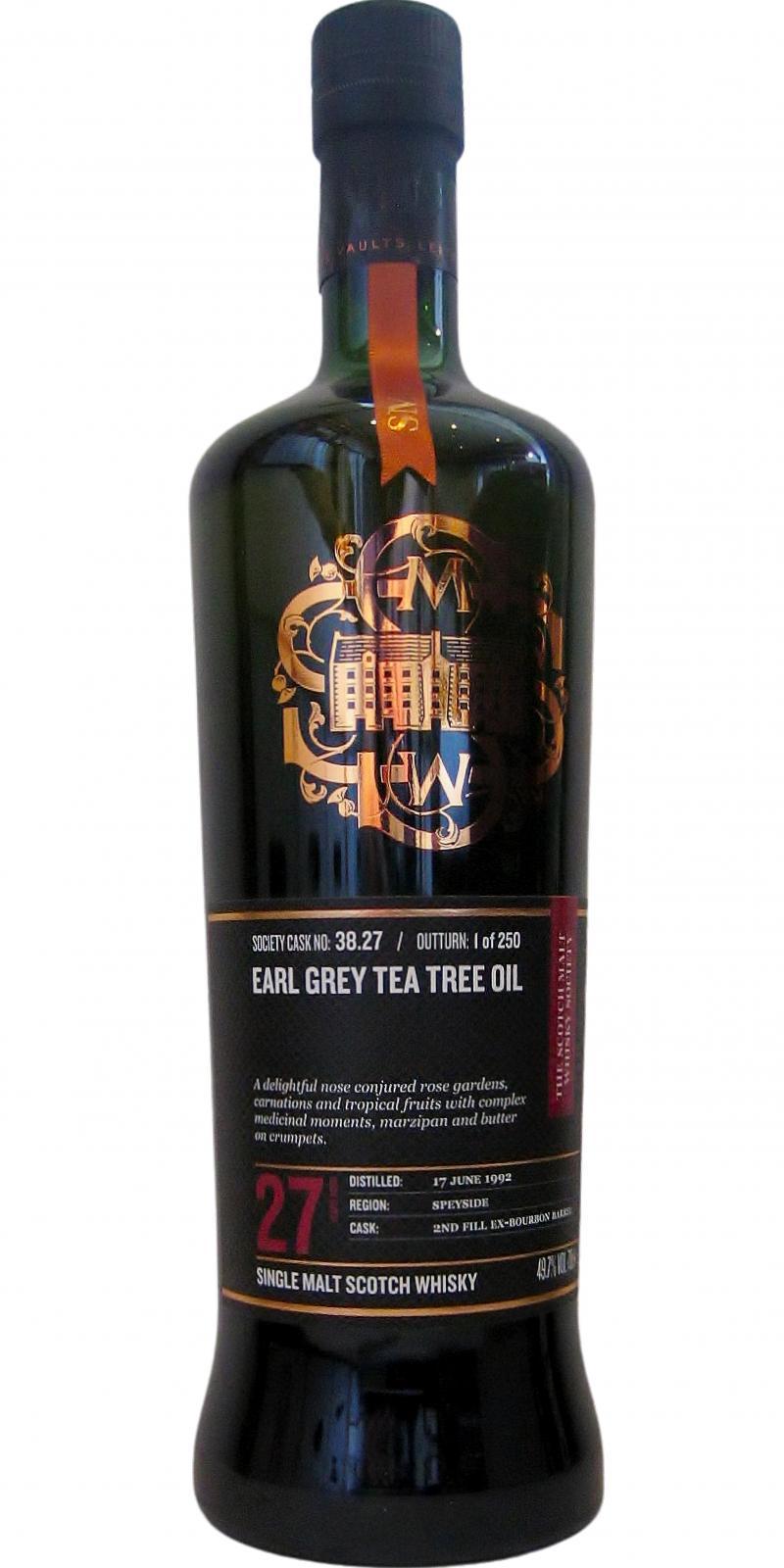 Caperdonich 1992 SMWS 38.27 Earl Grey tea tree oil