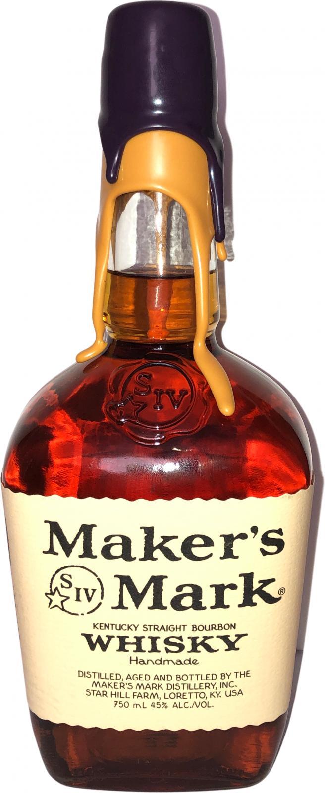 Maker's Mark Double Dip Purple/Gold Wax  Kentucky Straight Bourbon Whiskey