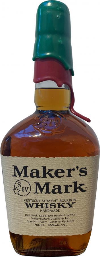 Maker's Mark Green / Red Wax  Christmas Bottling