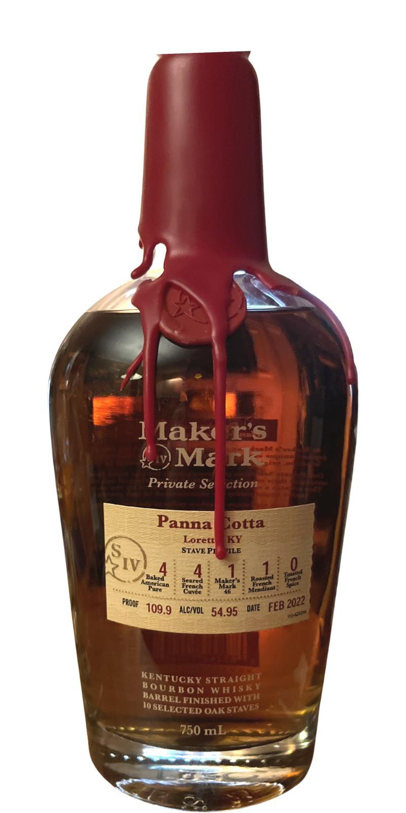 Maker's Mark Panna Cotta  Private Selection