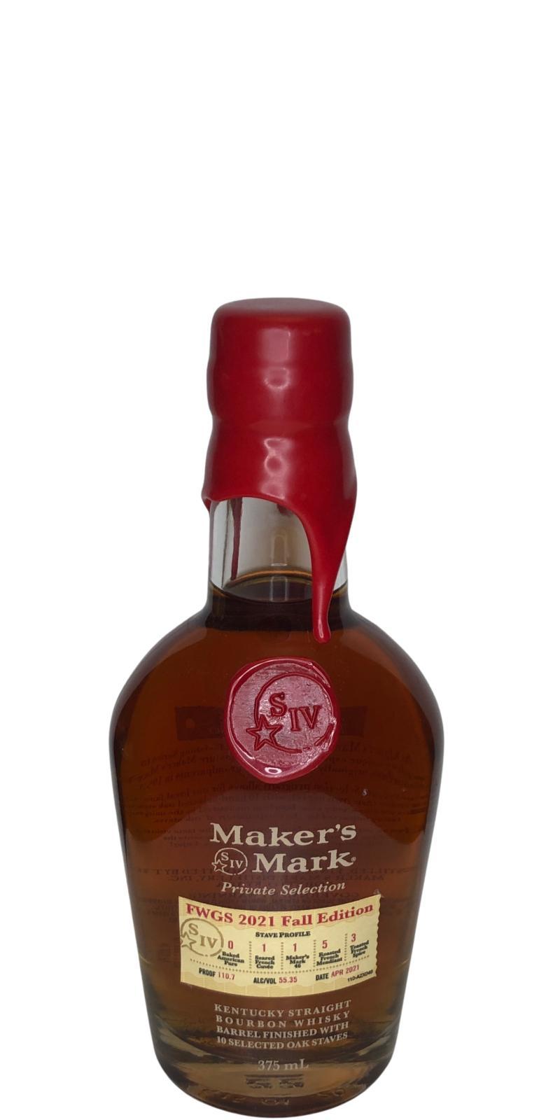 Maker's Mark Private Selection  FWGS 2021 Fall Edition