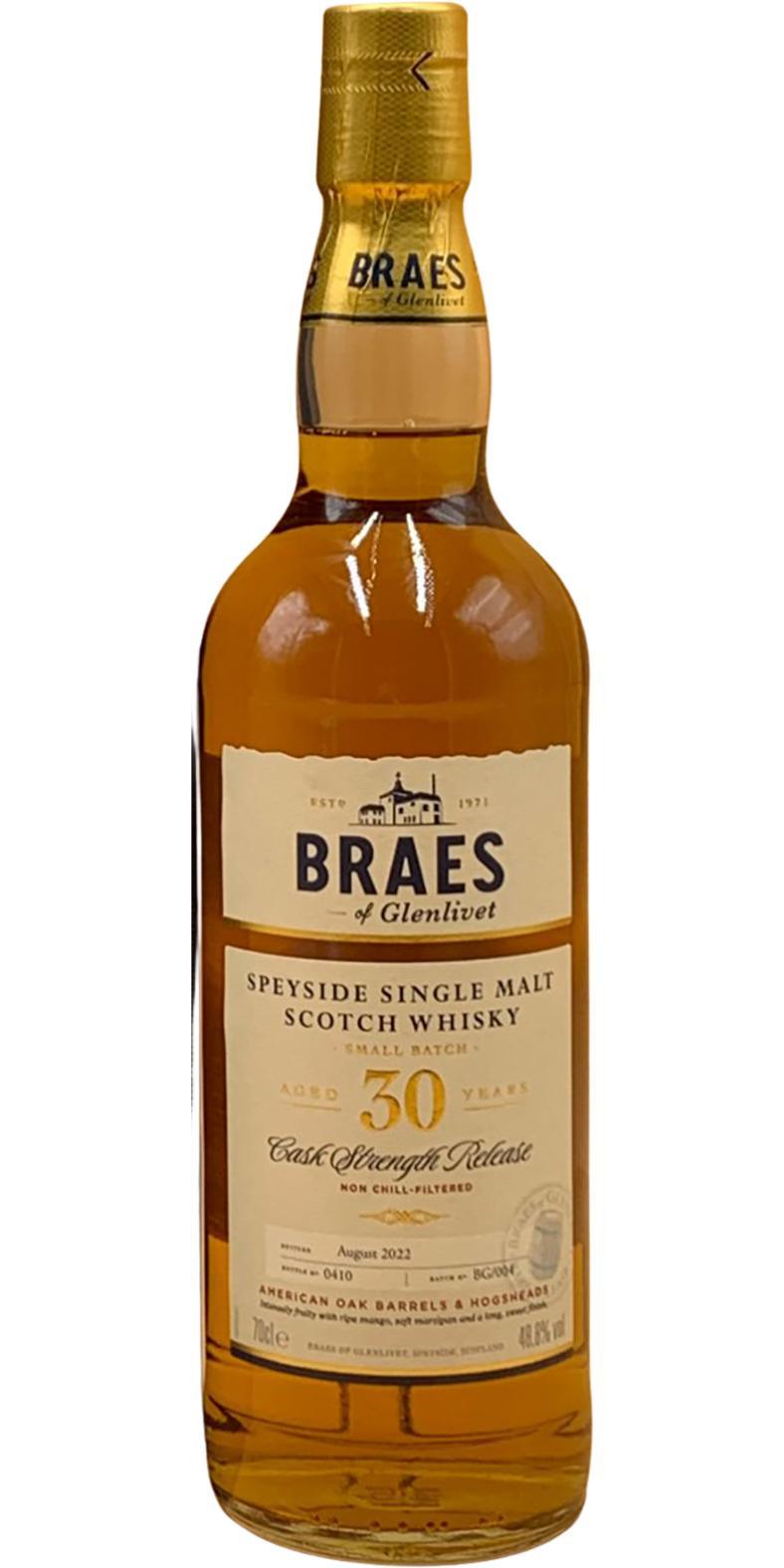 Braes of Glenlivet 30-year-old Cask Strength Release