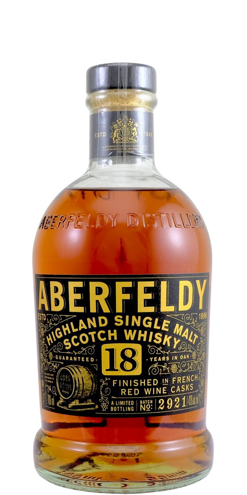 Aberfeldy 18-year-old Finished in French Red Wine Casks