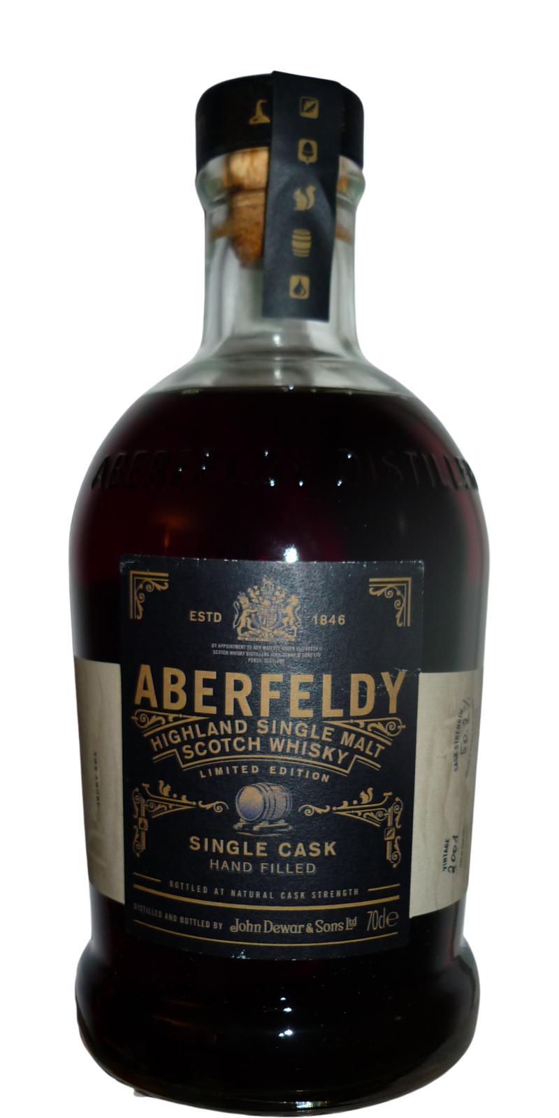 Aberfeldy 2001 Single Cask Hand Filled
