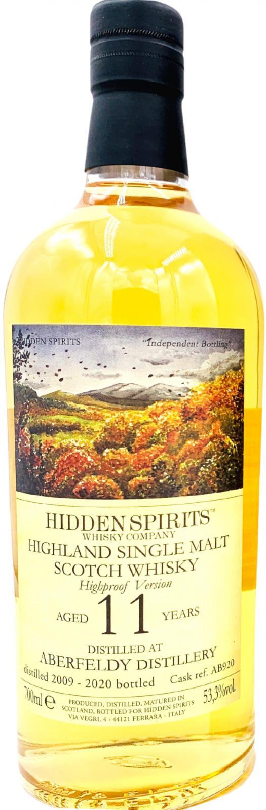 Aberfeldy 2009 HiSp Highproof