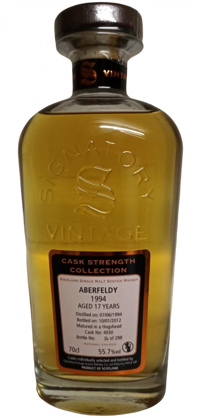 Aberfeldy 1994 SV Cask Strength Collection