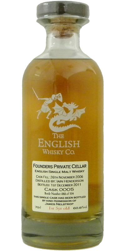 The English Whisky 2006  Founders Private Cellar