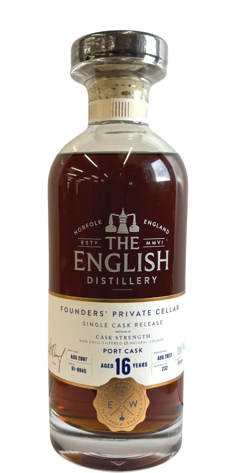 The English Whisky 2007  Founders' Private Cellar