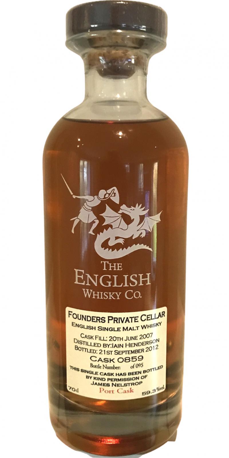 The English Whisky 2007  Founders Private Cellar