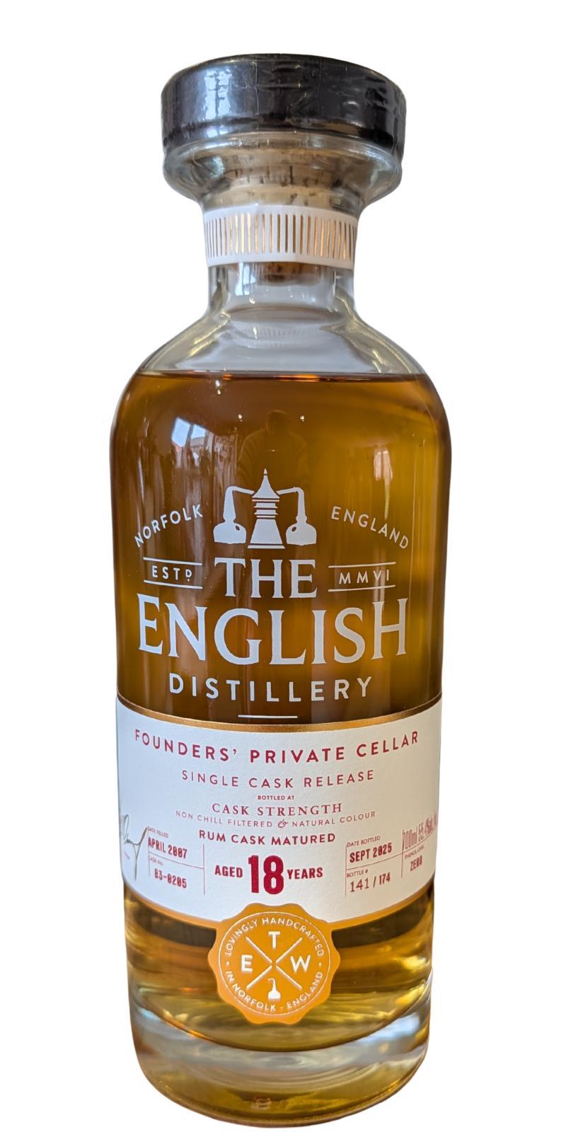 The English Whisky 2007  Founders' Private Cellar