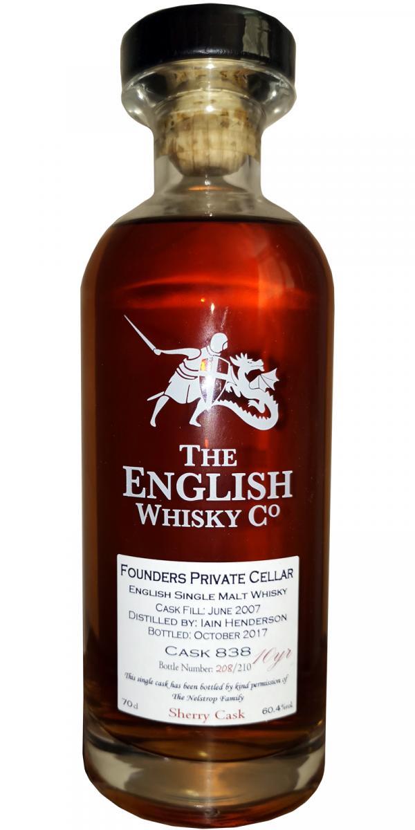 The English Whisky 2007  Founders Private Cellar