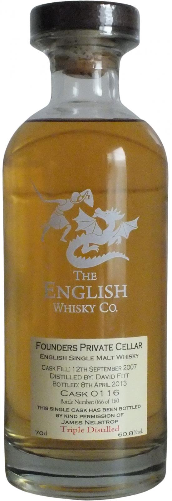 The English Whisky 2007  Founders Private Cellar - Triple Distilled