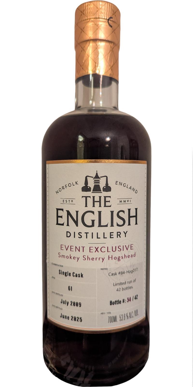 The English Whisky 2009  Smokey Sherry Hogshead - Event Exclusive