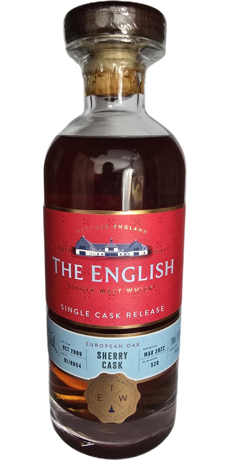 The English Whisky 2009  Sherry Cask European Oak