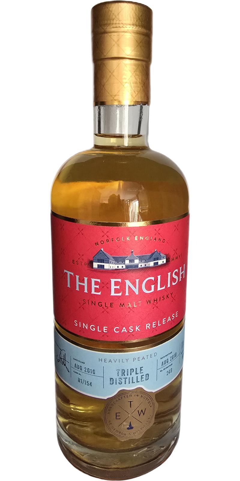 The English Whisky 2010  Triple Distilled Single Cask Bottling