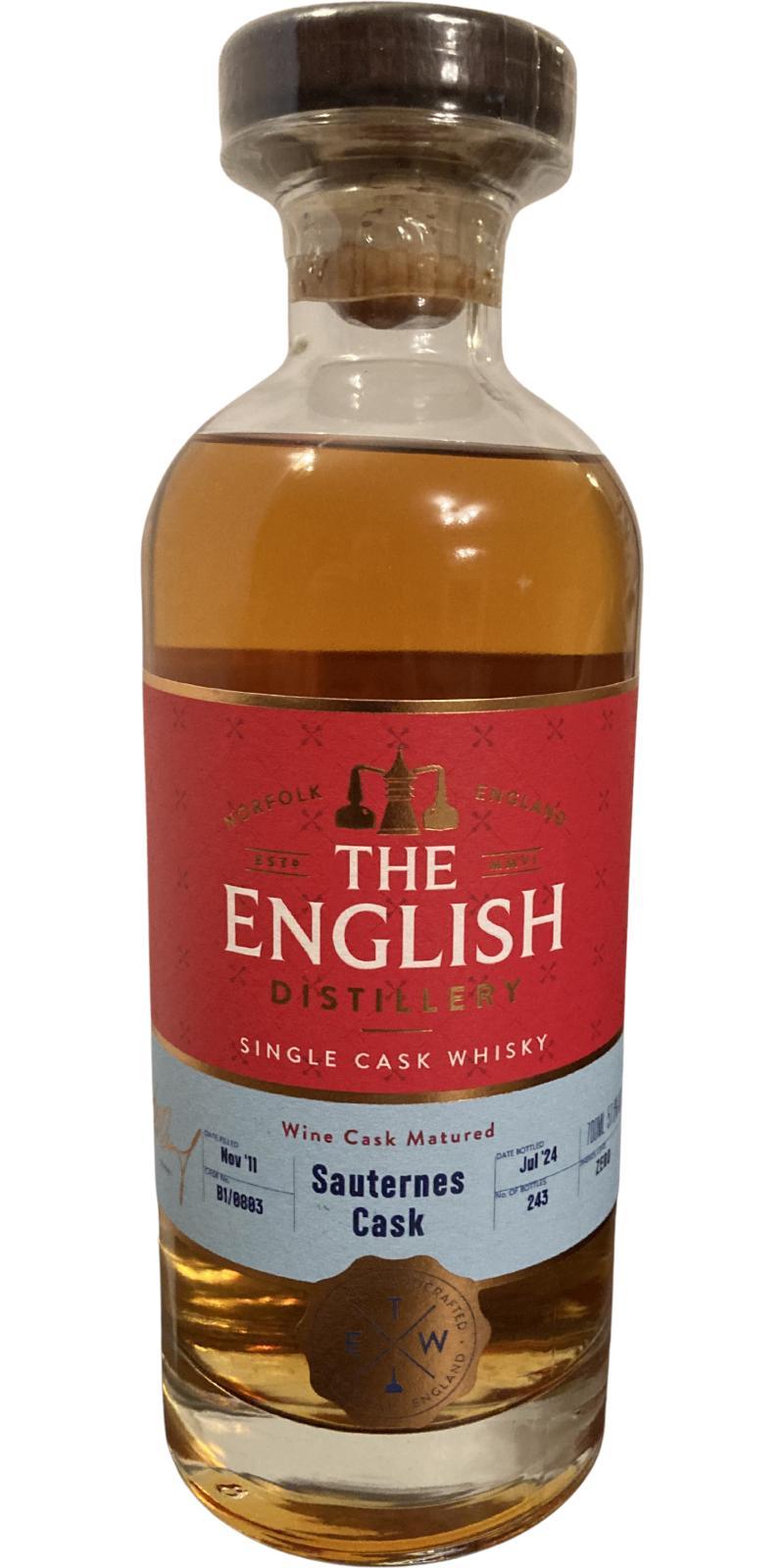 The English Whisky 2011  Single Cask Whisky - Wine Cask Matured