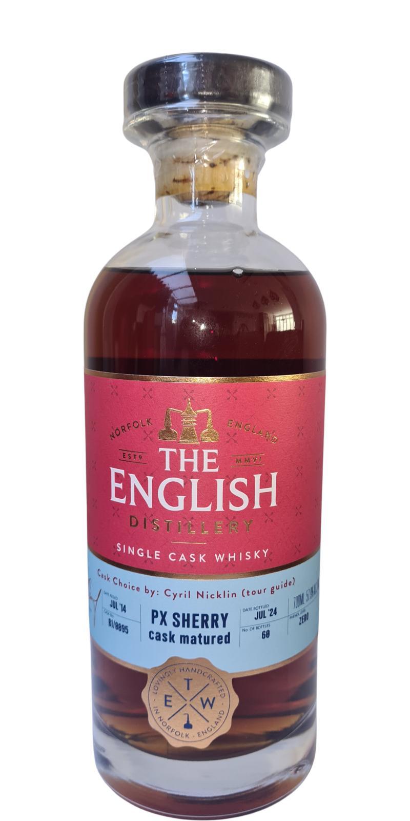 The English Whisky 2014  Cask choice by: 	Cyril Nicklin (Tourguide)