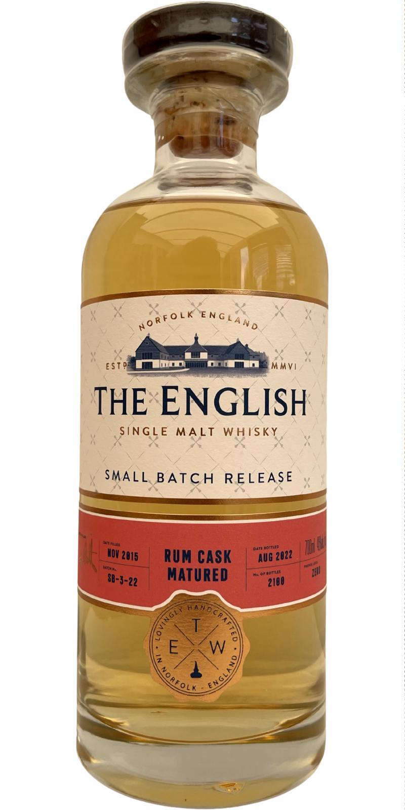 The English Whisky 2015  Rum Cask Matured