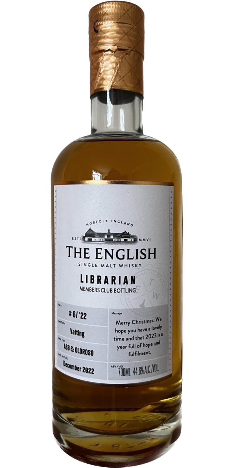 The English Whisky Members Club Release Batch #06 / '22  Librarian Members Club Release