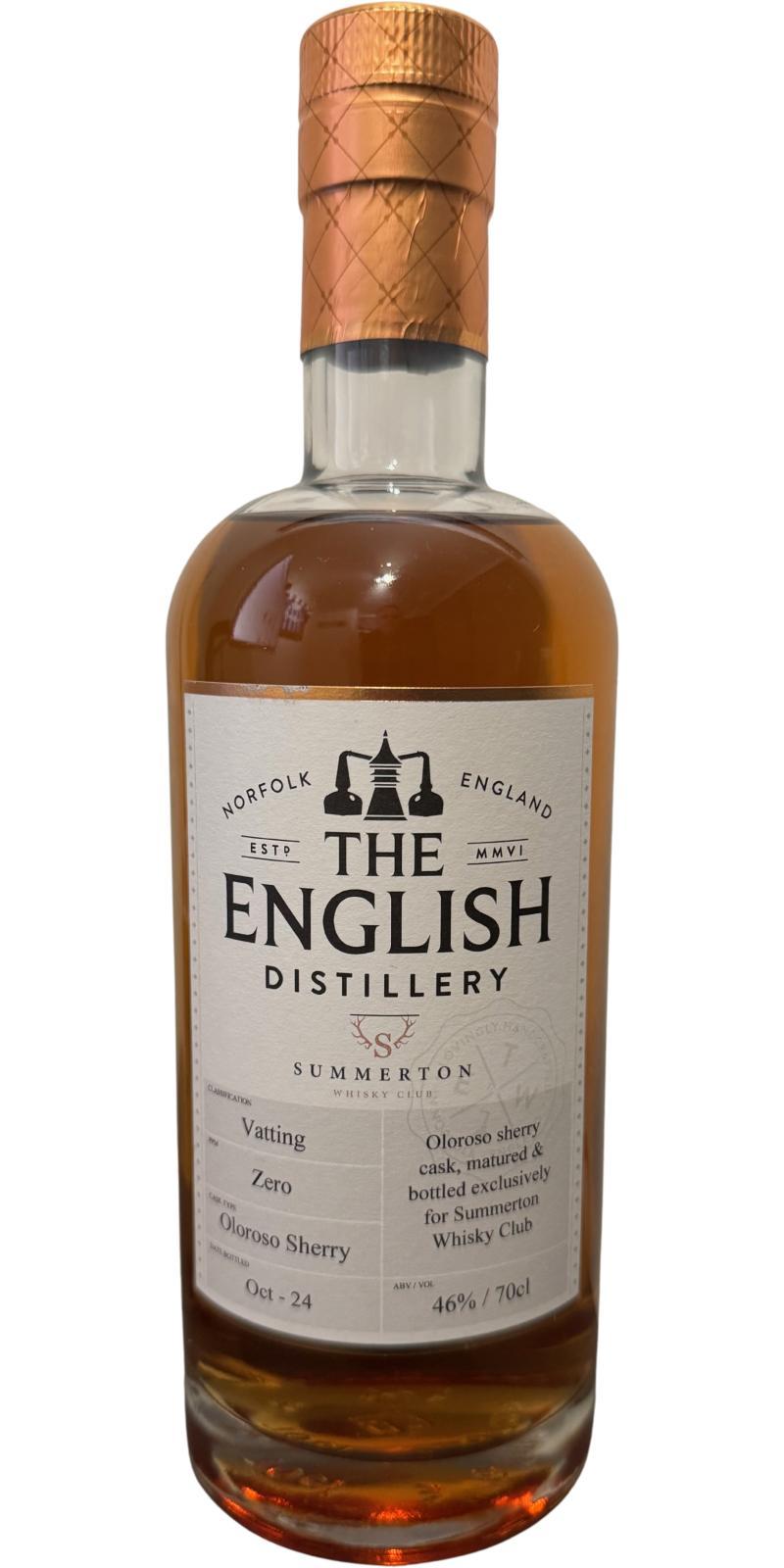 The English Whisky Single Malt Whisky  Summerton Whisky Club