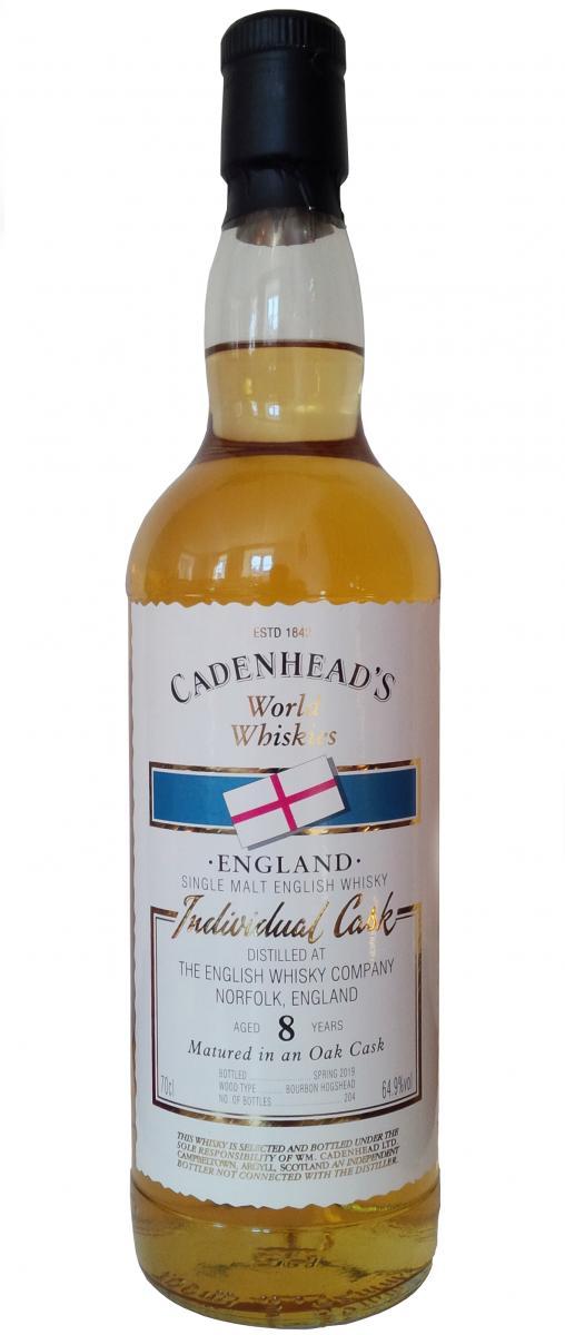 The English Whisky 08-year-old CA  World Whiskies - Individual Cask