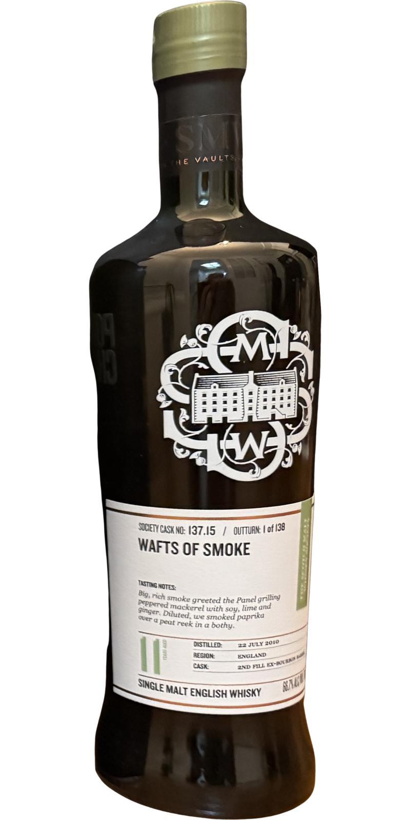 The English Whisky 2010 SMWS 137.15  Wafts of smoke