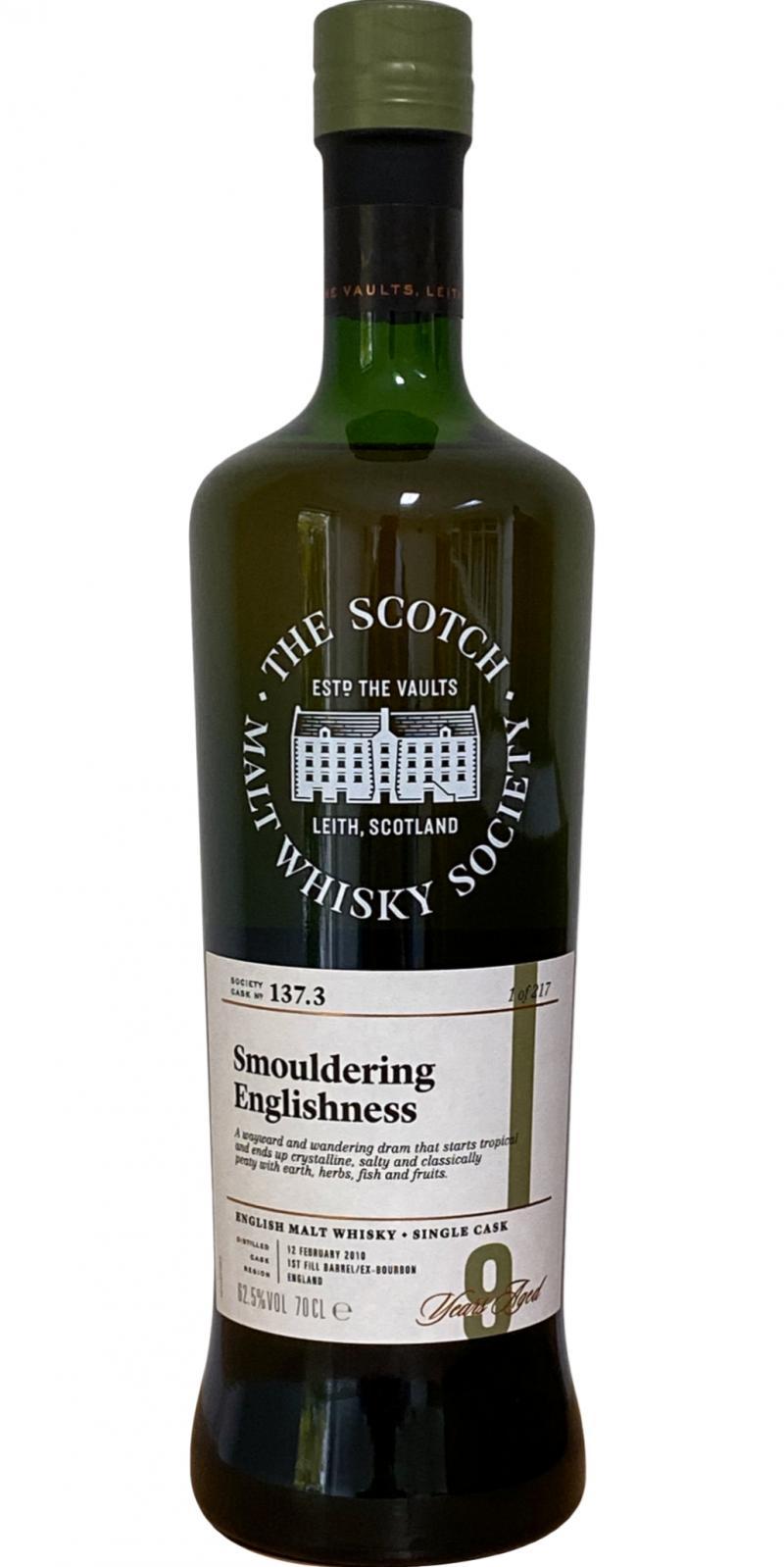 The English Whisky 2010 SMWS 137.3  Smouldering Englishness