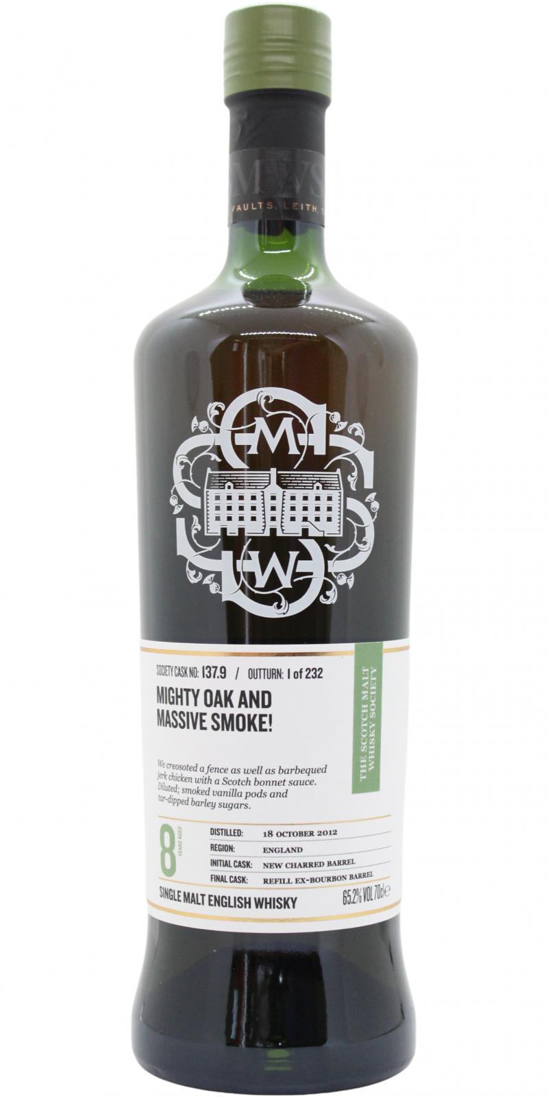 The English Whisky 2012 SMWS 137.9  Mighty oak and massive smoke!