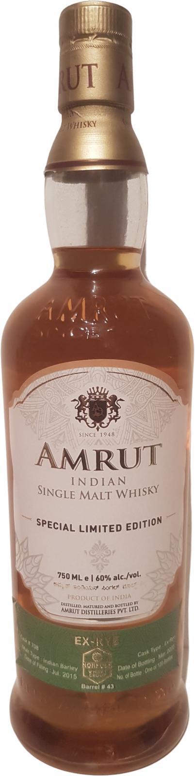 Amrut 2015  Special Limited Edition - Ex-Rye