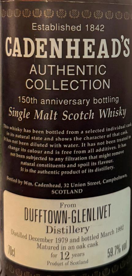 Dufftown 1979 CA Authentic Collection - 150th Anniversary Bottling