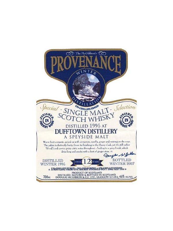 Dufftown 1995 McG McGibbon's Provenance