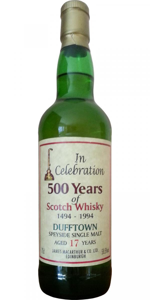 Dufftown 17-year-old JM In Celebration 500 Years of Scotch Whisky 1494 - 1994