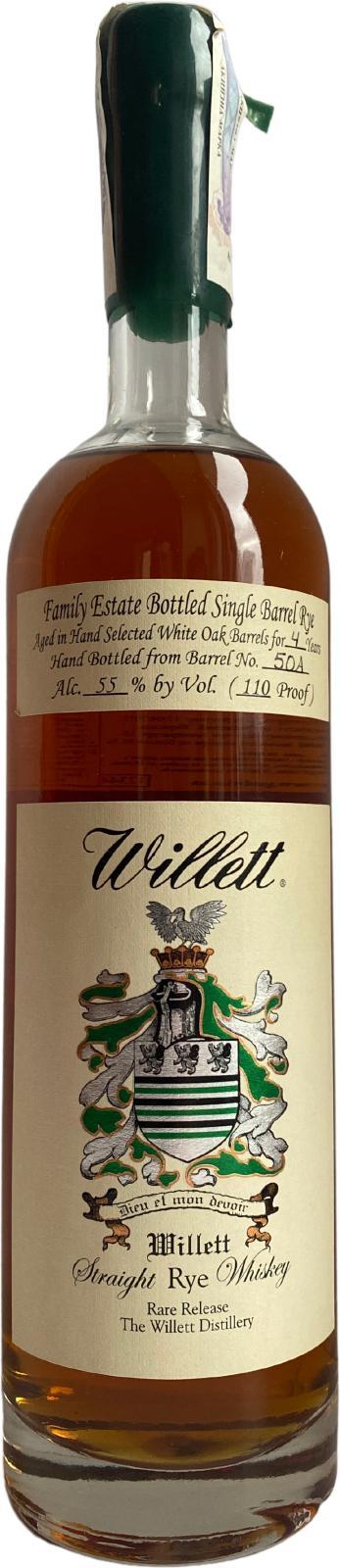 Willett 04-year-old  Family Estate Bottled Single Barrel Rye