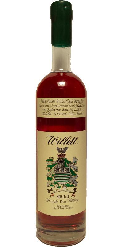 Willett 04-year-old  Family Estate Bottled Single Barrel Rye