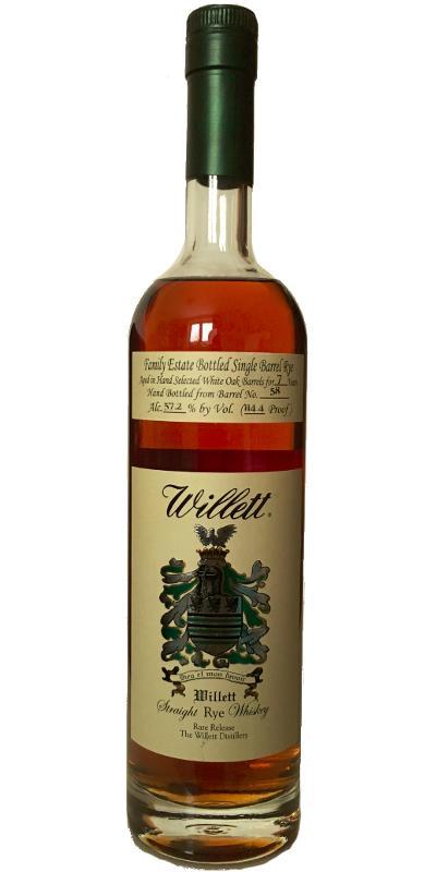 Willett 07-year-old  Family Estate Bottled Single Barrel Rye