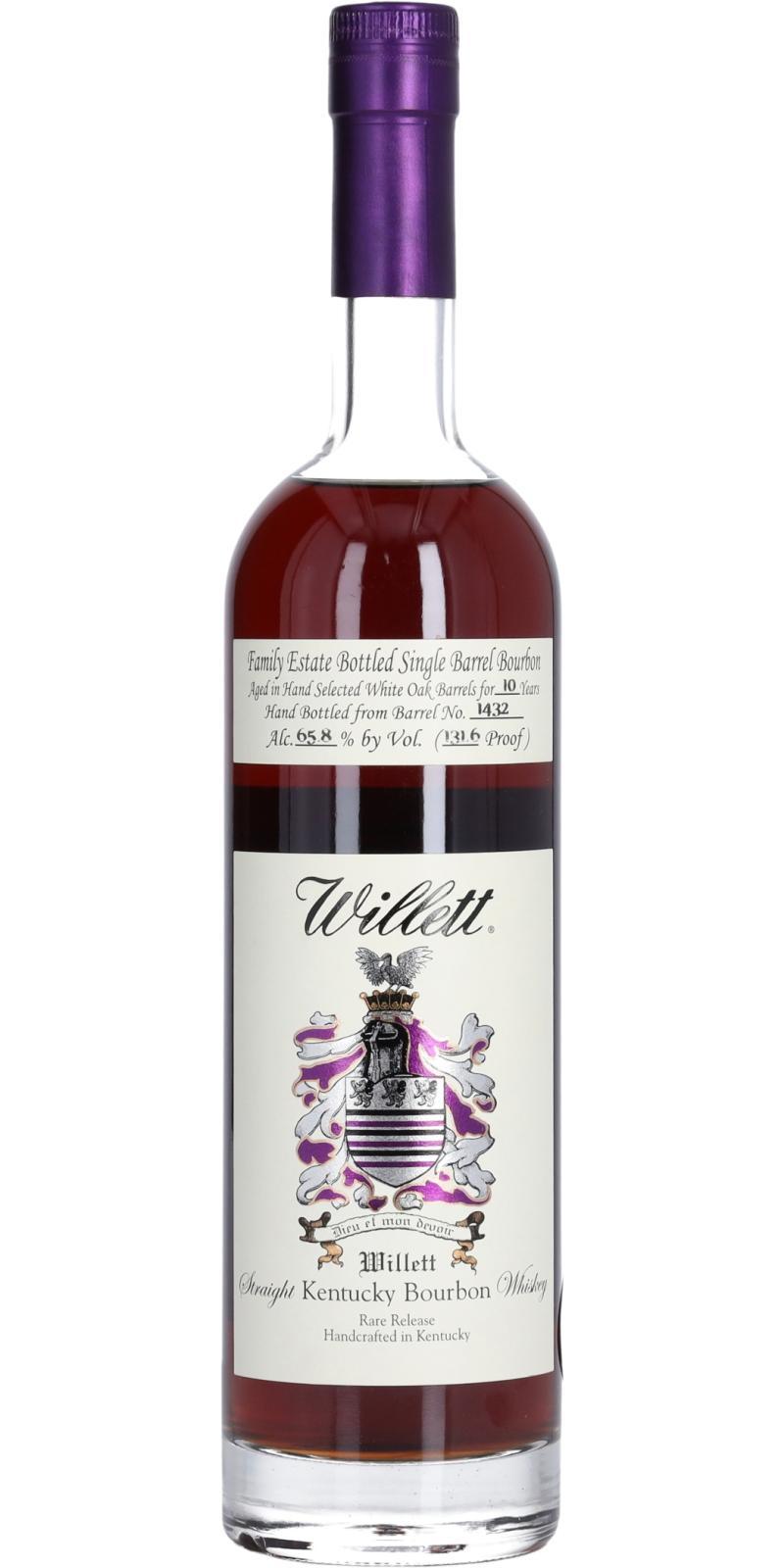Willett 10-year-old  Family Estate Bottled Single Barrel Bourbon
