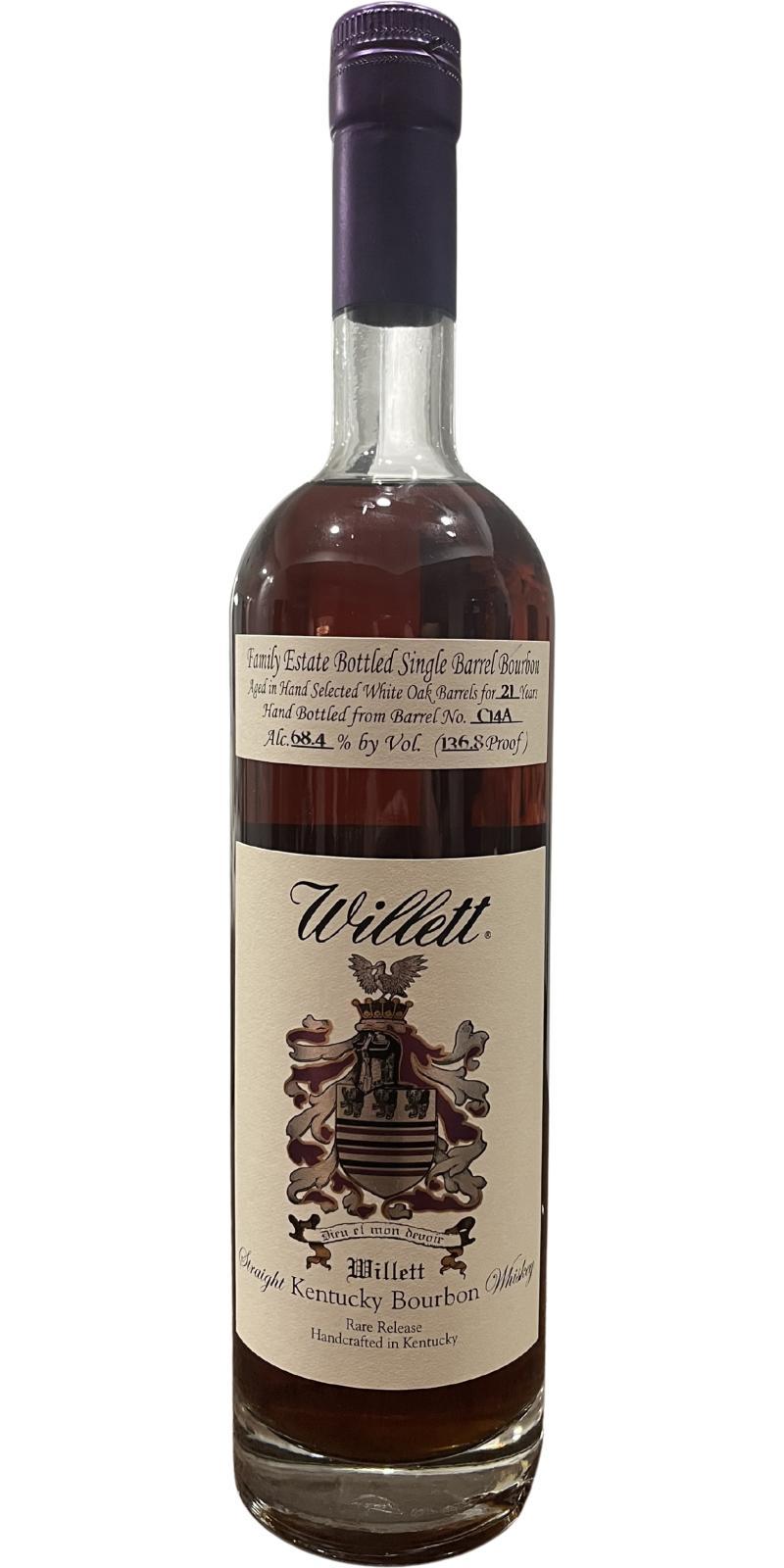 Willett 21-year-old  Family Estate Bottled Single Barrel Bourbon