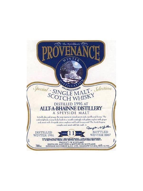Allt-a-Bhainne 1995 McG McGibbon's Provenance