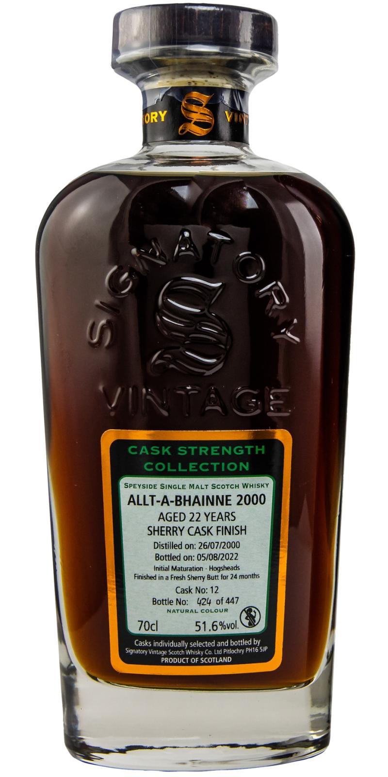 Allt-a-Bhainne 2000 SV Cask Strength Collection