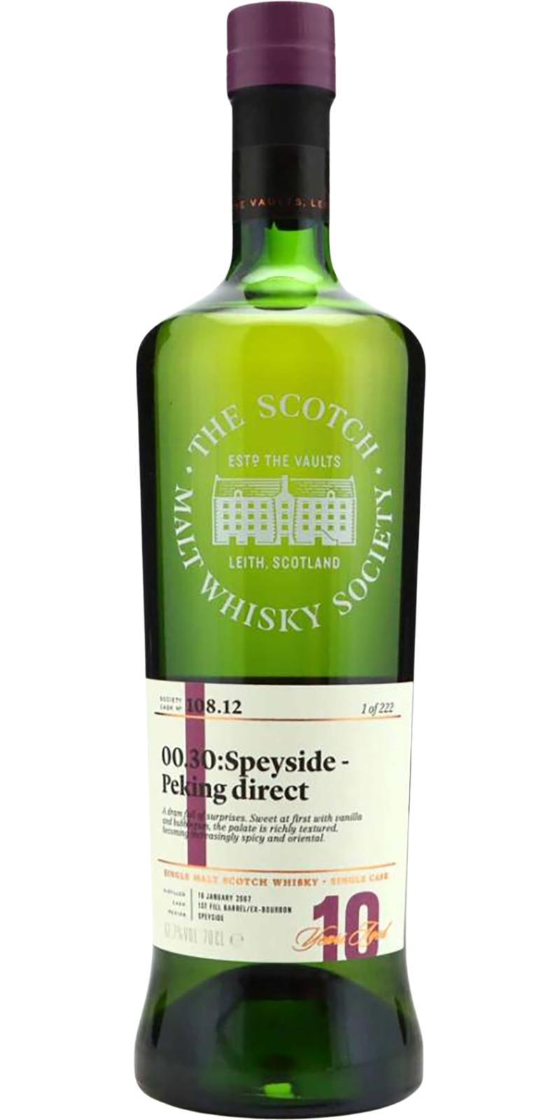 Allt-a-Bhainne 2007 SMWS 108.12 00.30:Speyside - Peking direct