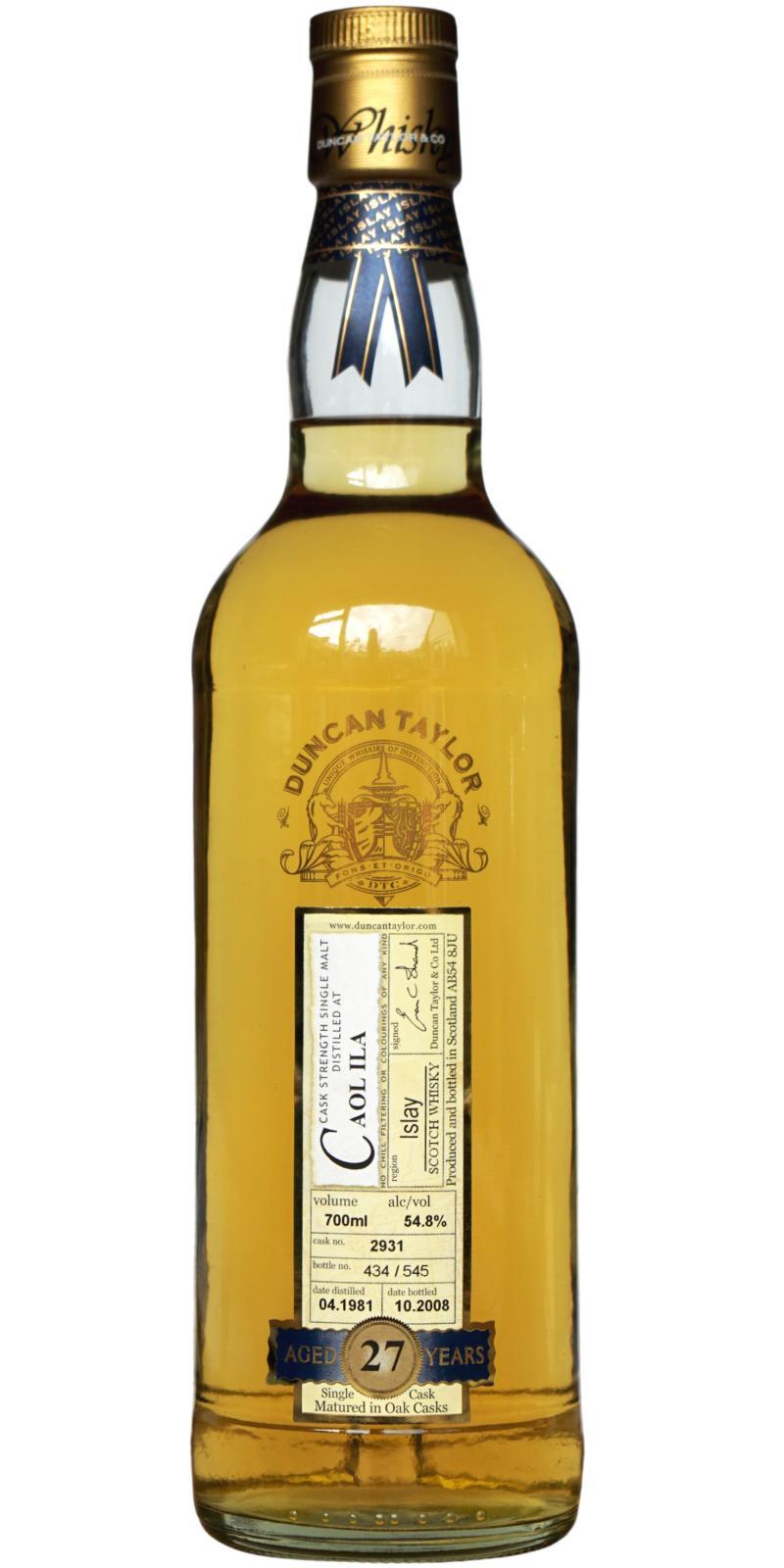 Caol Ila 1981 DT Rare Auld