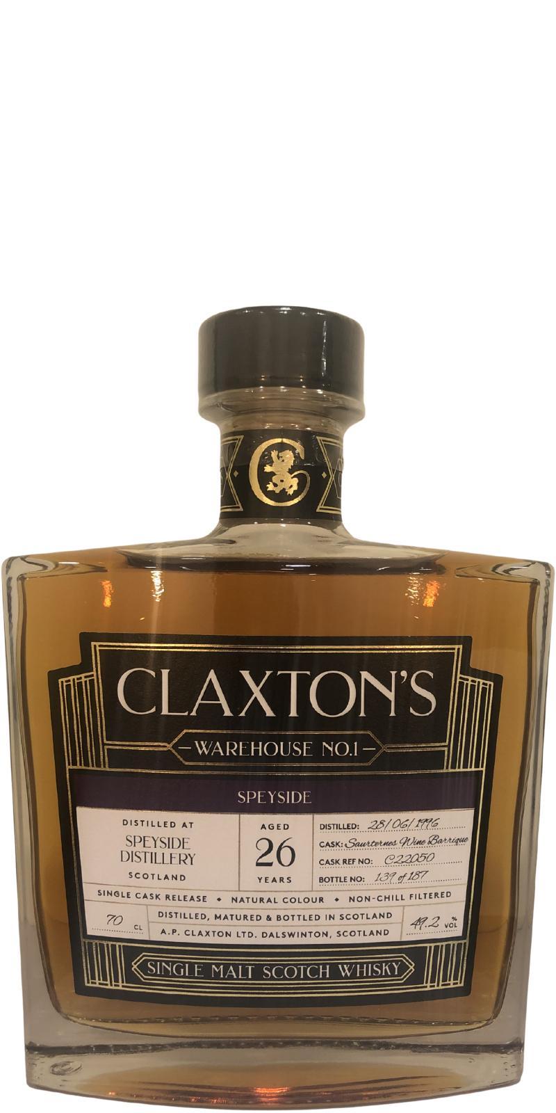 Speyside Distillery 1996 Cl  Warehouse No. 1