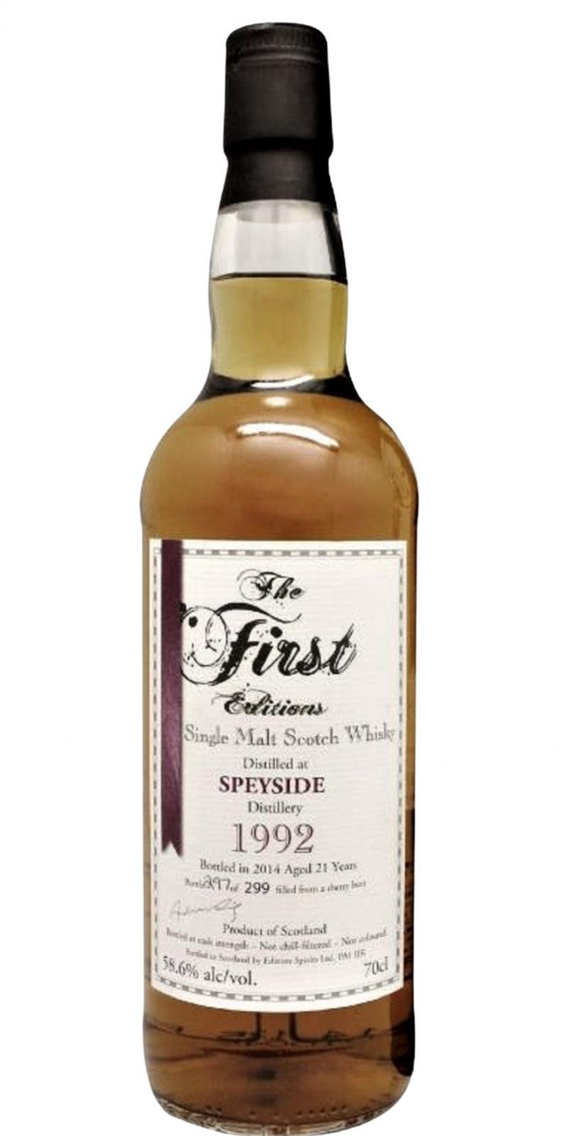 Speyside Distillery 1992 ED  The First Editions