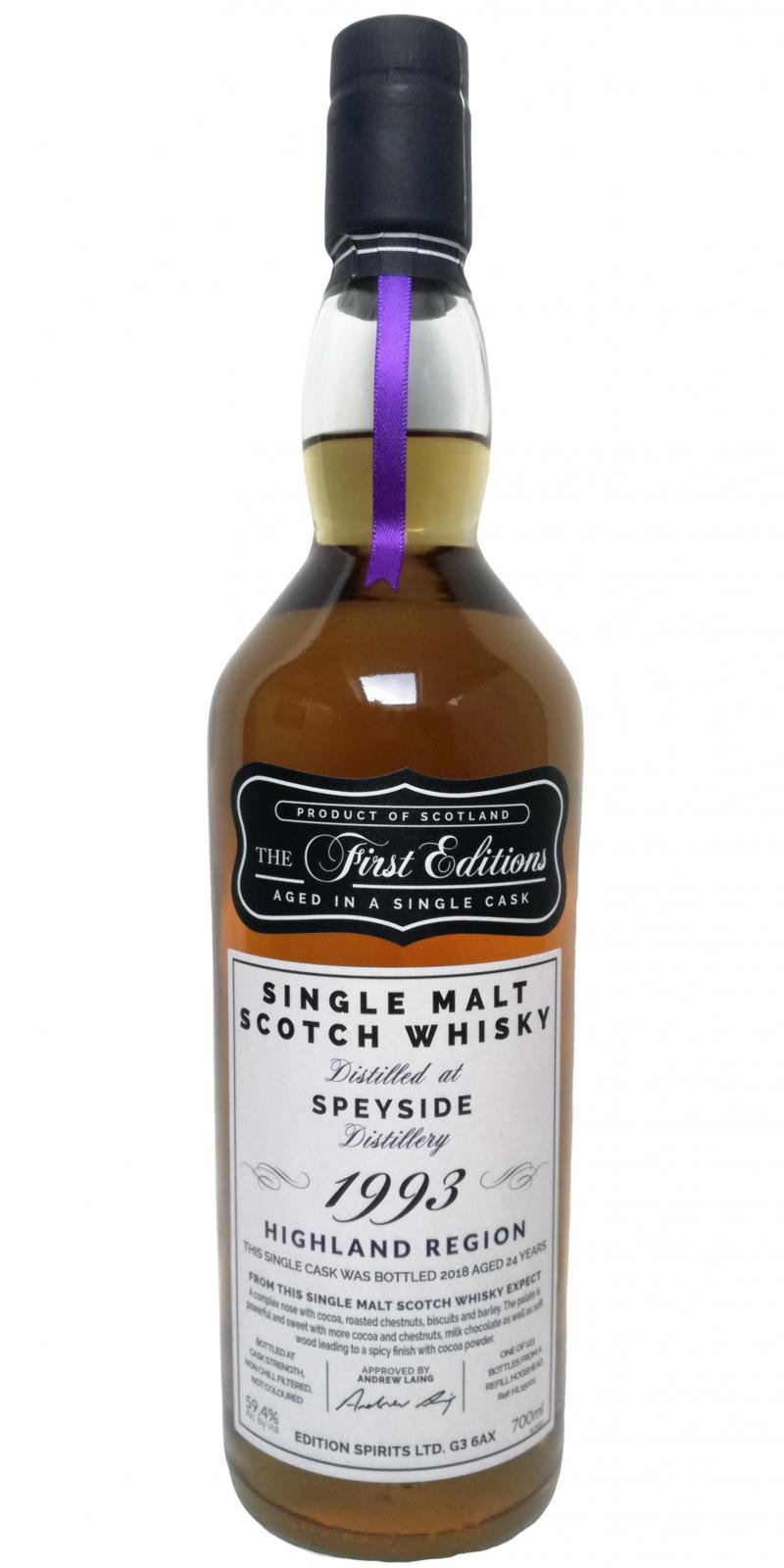 Speyside Distillery 1993 ED  The First Editions